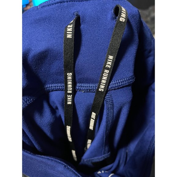 Nike Dri- Fit leggings size X Small royal blue cropped mesh patch Drawstring - Picture 3 of 8